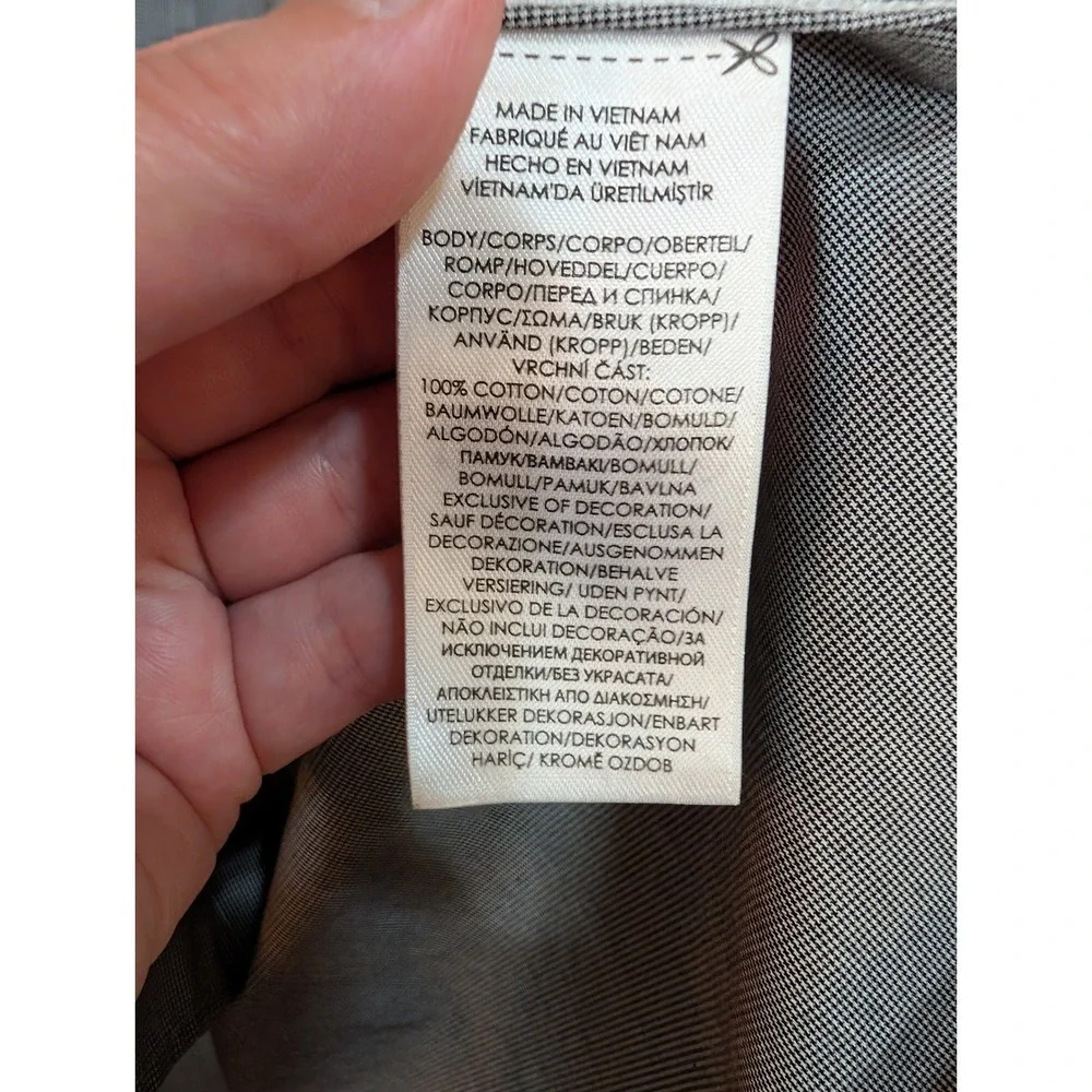 Polo Ralph Lauren Classic Fit Easy Care Micro Check Shirt Grey White 17 34/35